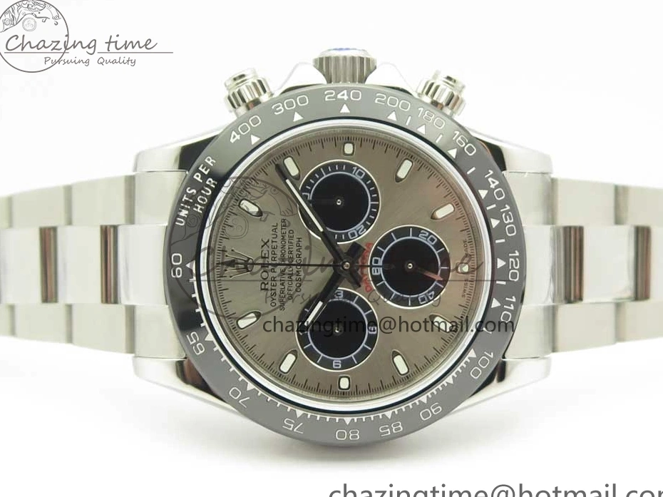 on SS Daytona Ceramic Best JHF Bracelet Edition Dial Bezel 116519 A4130 Gray 1226